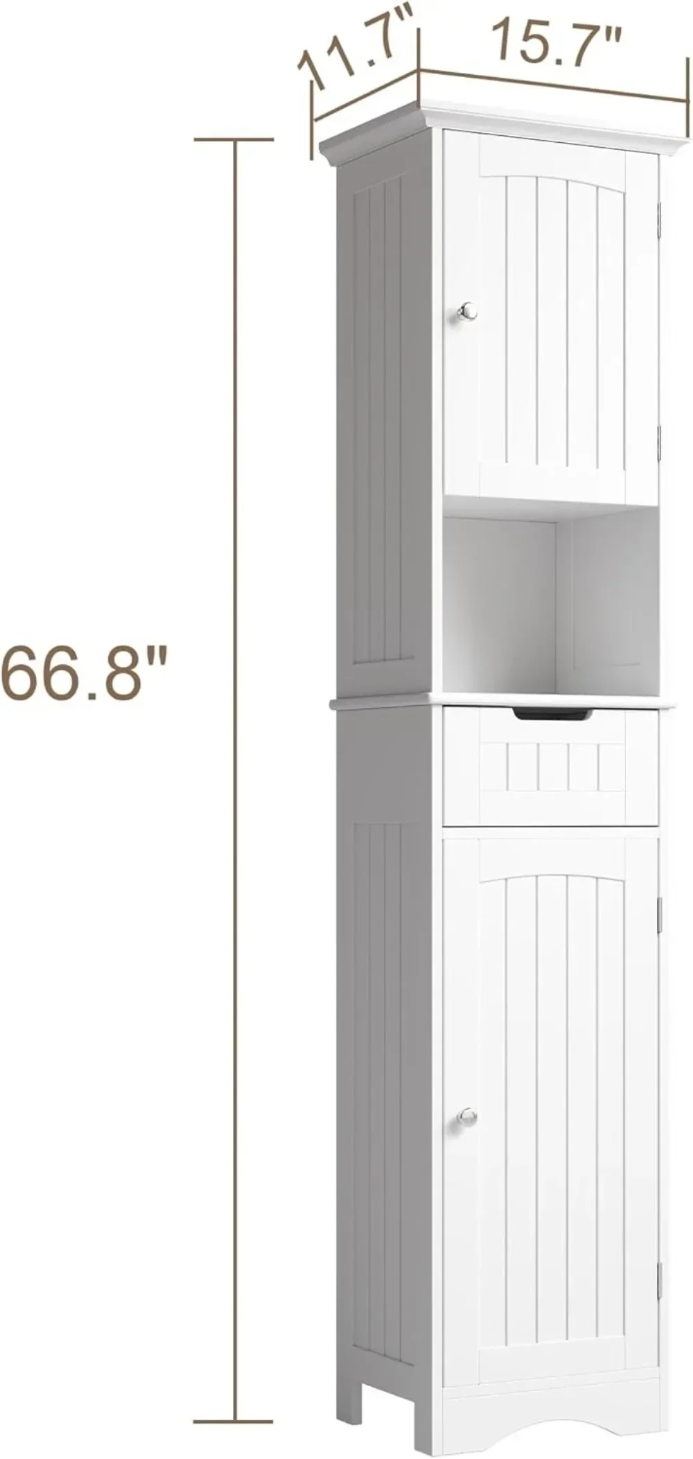 

Hot sales67" Tall Bathroom Storage Cabinet with 2 Doors & Drawer, Adjustable Shelves for Kitchen Living Room