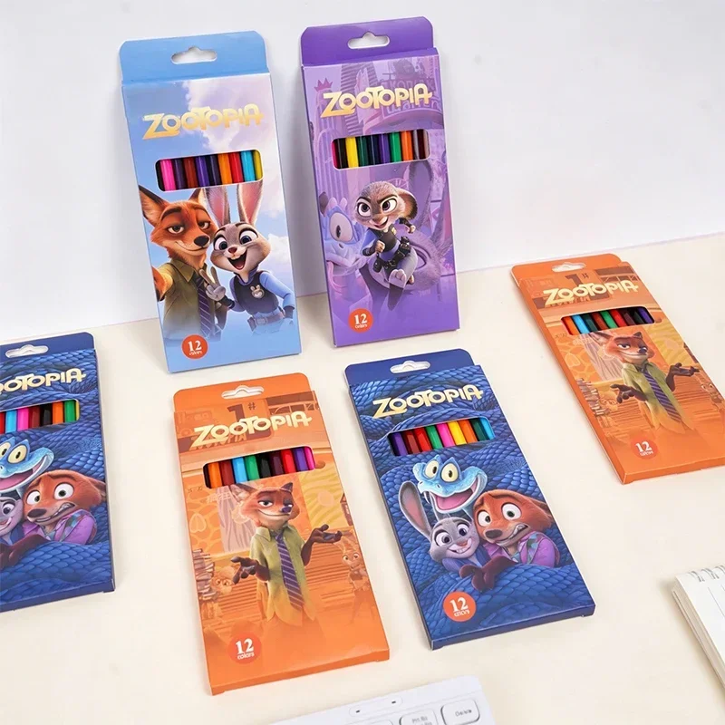 12pcs Zootopia Colored Pencils, Natural Wood Professional Art Pencils, Perfect for Drawing, Ideal Back-to-School Stationery