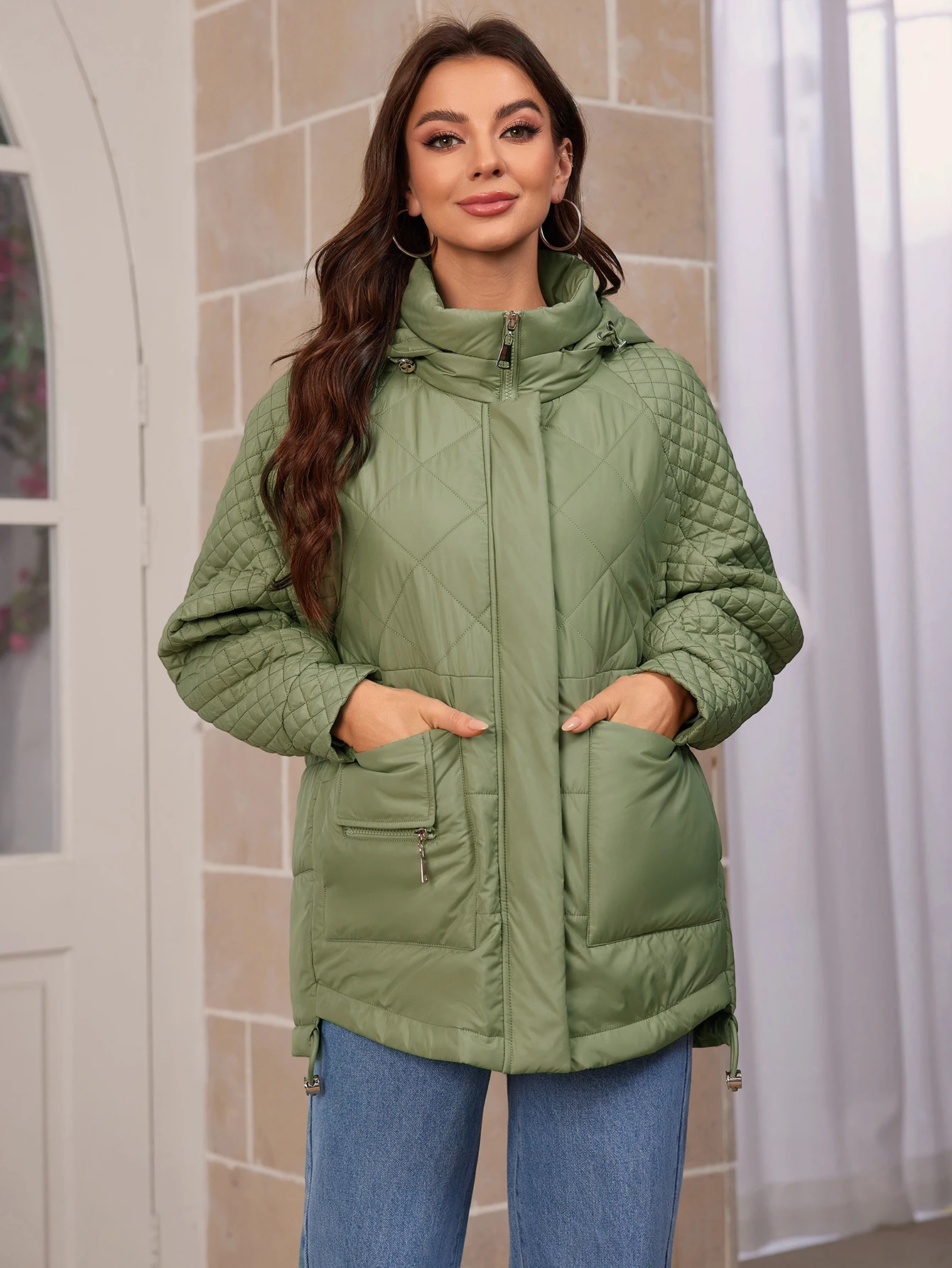 Cinemore Brand New Fashion Spring Down jacket Autumn Women Coats Middle Length parkas Woman jackets female Thin Cotton 80317