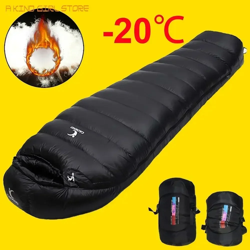 Outdoor Camping White Duck Down Sleeping Bag Ultralight Winter Autumn Adult Sleeping Bag Suitable for Travel Hiking Camping