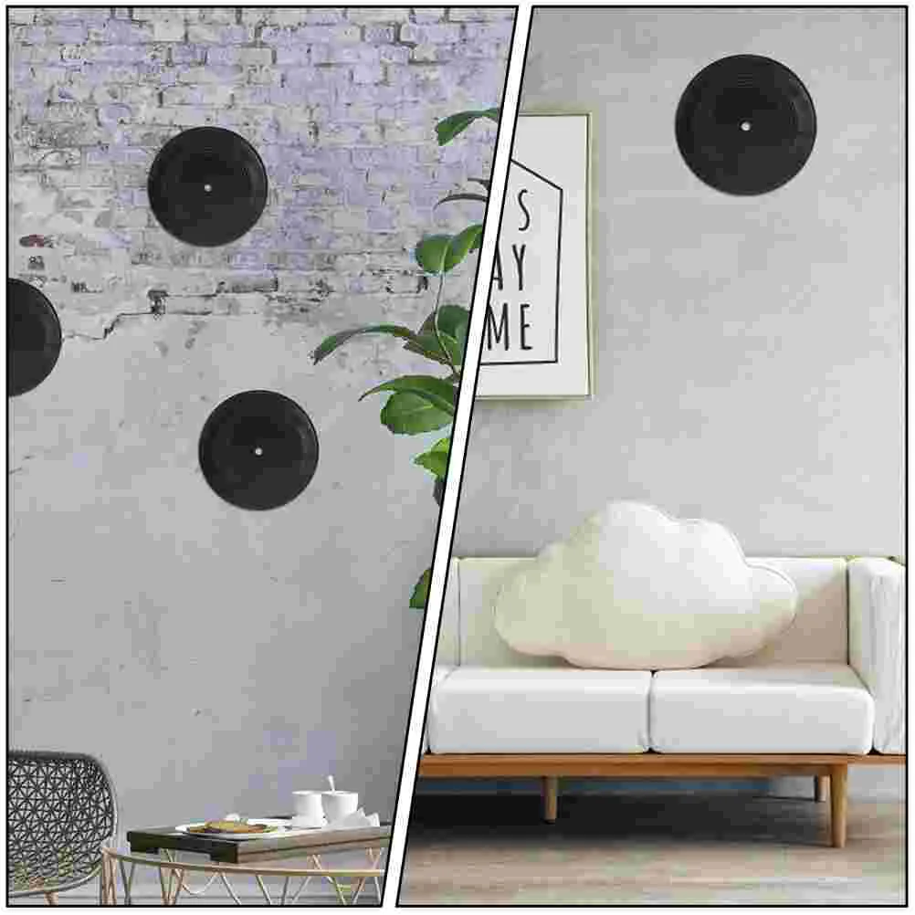 2 Pcs Retro Decor Posters Vinyl Record Decoration CD for Aesthetic Wall Records Home Fake Paper Cut Decorative Black