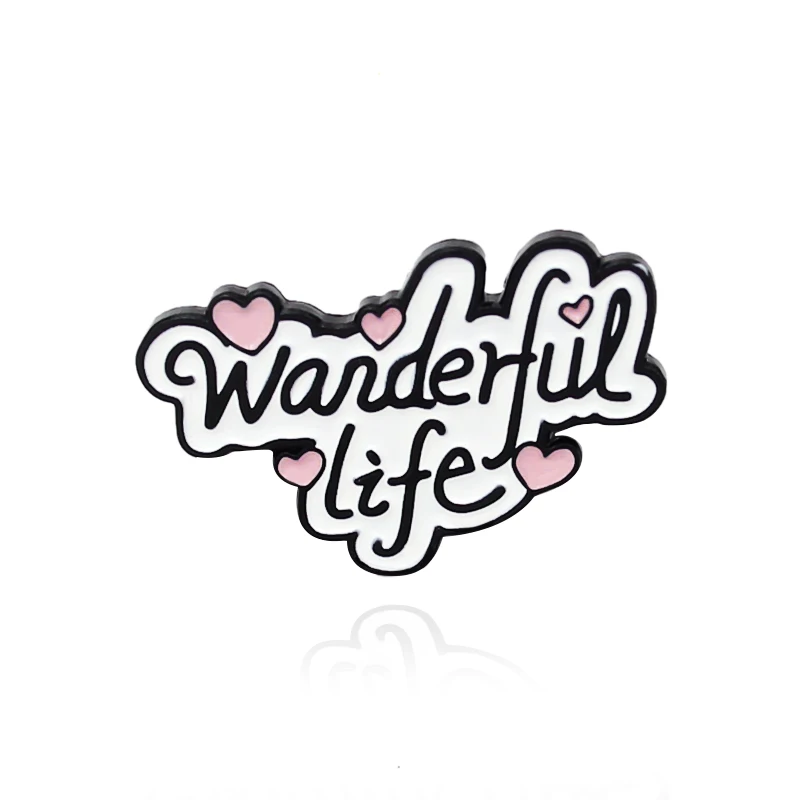 Cartoon Ribbon English Phrase Creative Shape Jewelry Brooch Personalized Animal Clothes Backpack Decoration Pin Gift