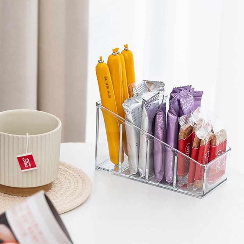 4/2Grids Desktop Organizer Remote Control Phone And Tv Holder Desk Storage Box Cosmetics Brush Storage Holder Organizations