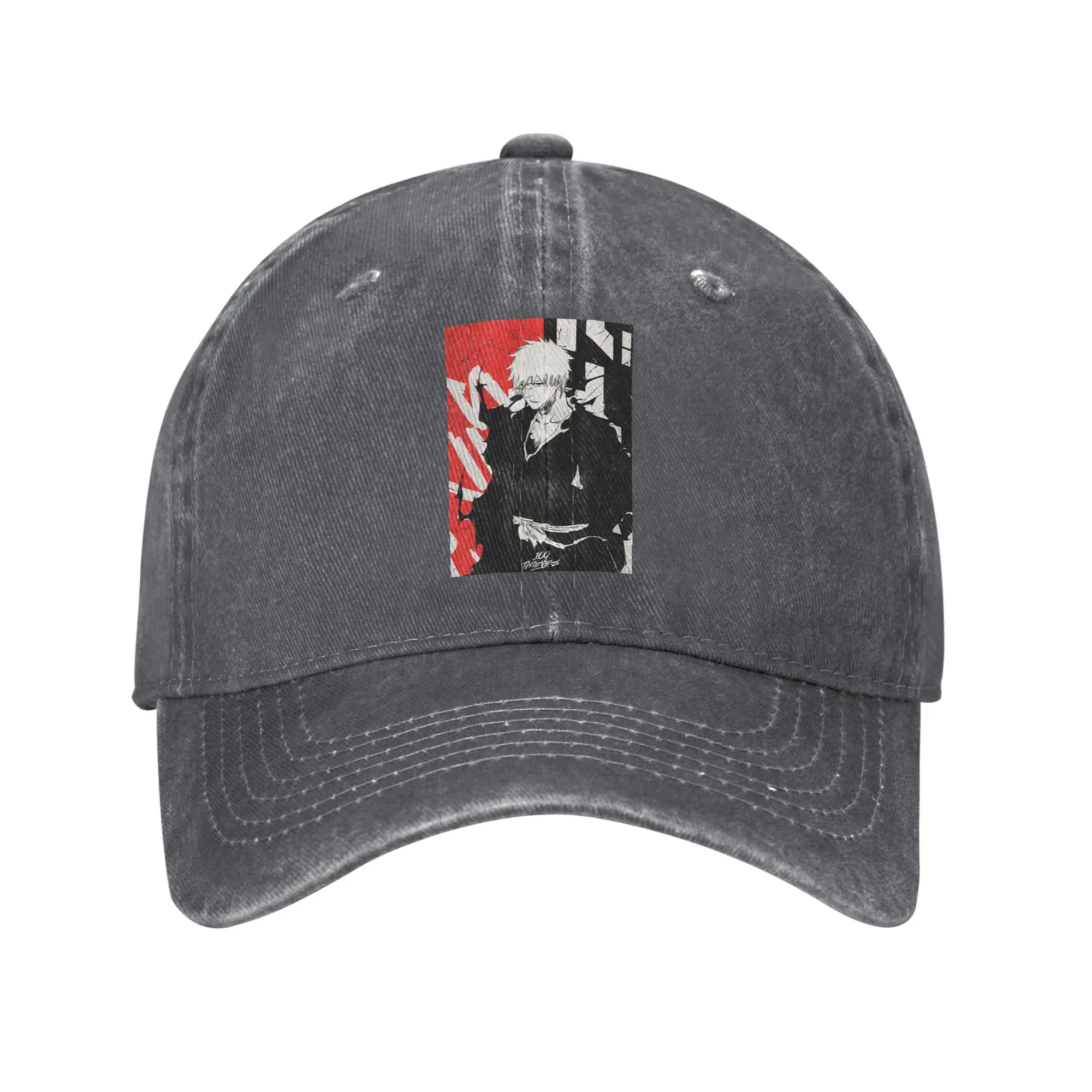 Ichigo Kurosaki Anime Bleach Denim Fabric Cap Casual Baseball Caps Adjustable Hat Summer Unisex Baseball Hats