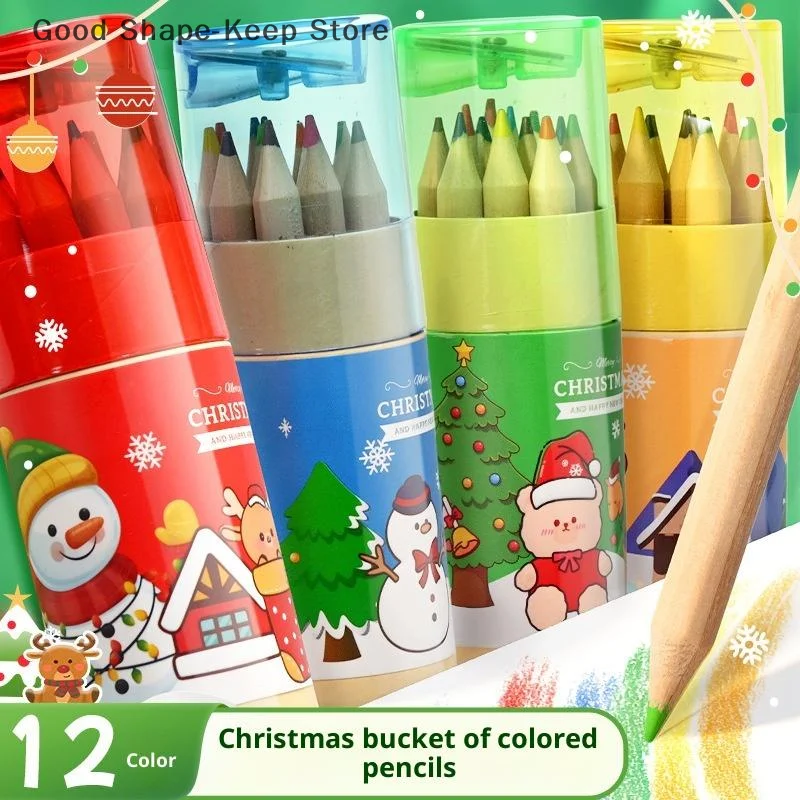 

12-цветные рождественские тематические кисти для рисования граффити, карандаши для рисования, набор ручек для рисования - креативные канцелярские принадлежности для художников