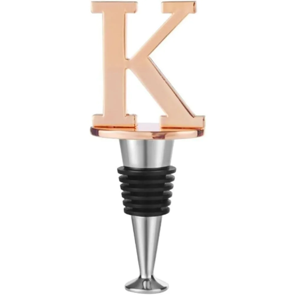 

Wine and Beverage Bottle Stoppers with Golden K Reusable Made of Alloy and Silicone Saver Sealer Decorative Stoppers