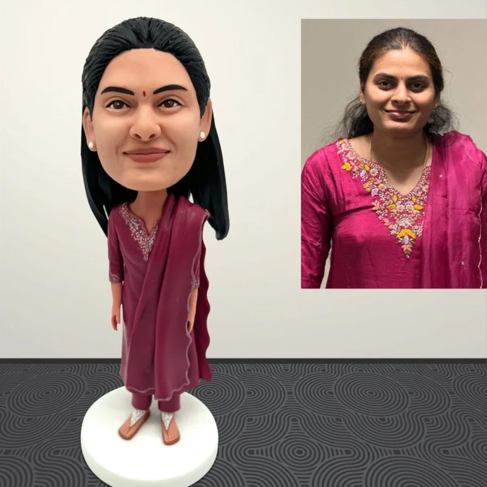 

Custom 3D Clay Doll from Photo Handmade Bobblehead Personalized Full Body Wedding Anniversary Gift