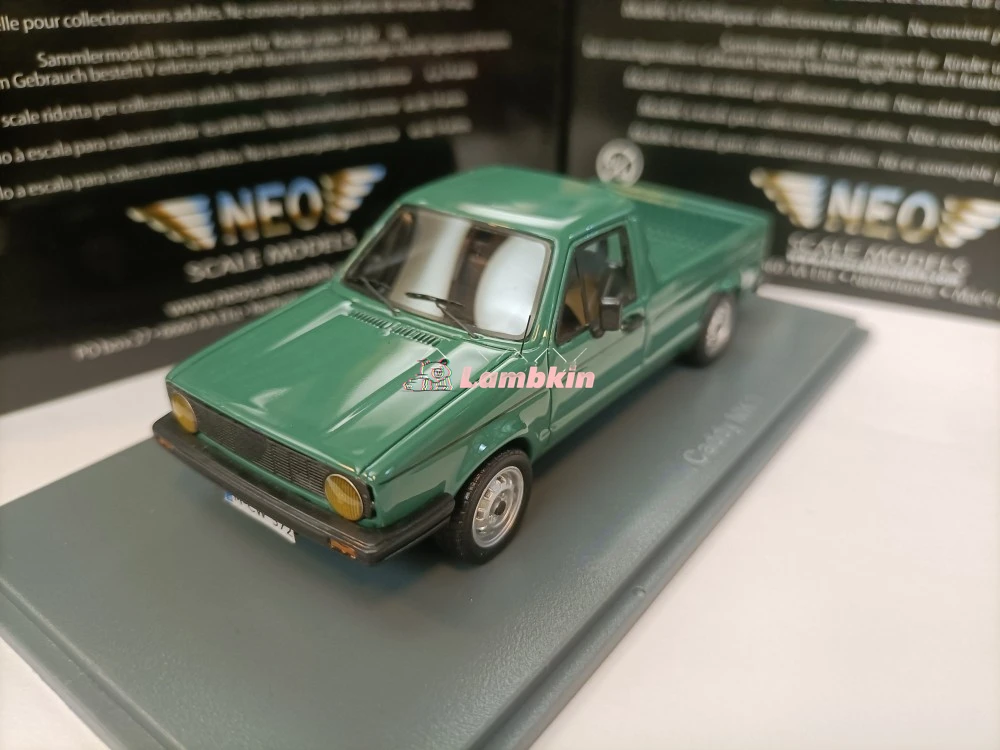 

Neo 1/43 For VW Caddy MK1 1981 Simulation Caddy Pickup Car Model Green Collectible Classic Miniature Vehicle Model