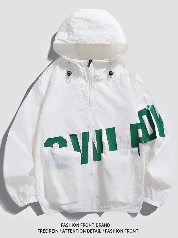 

Летняя мужская легкая дышащая куртка из ледяного шелка, модная молодежная куртка с защитой от солнца, ультратонкая куртка с длинными рукавами и капюшоном на молнии