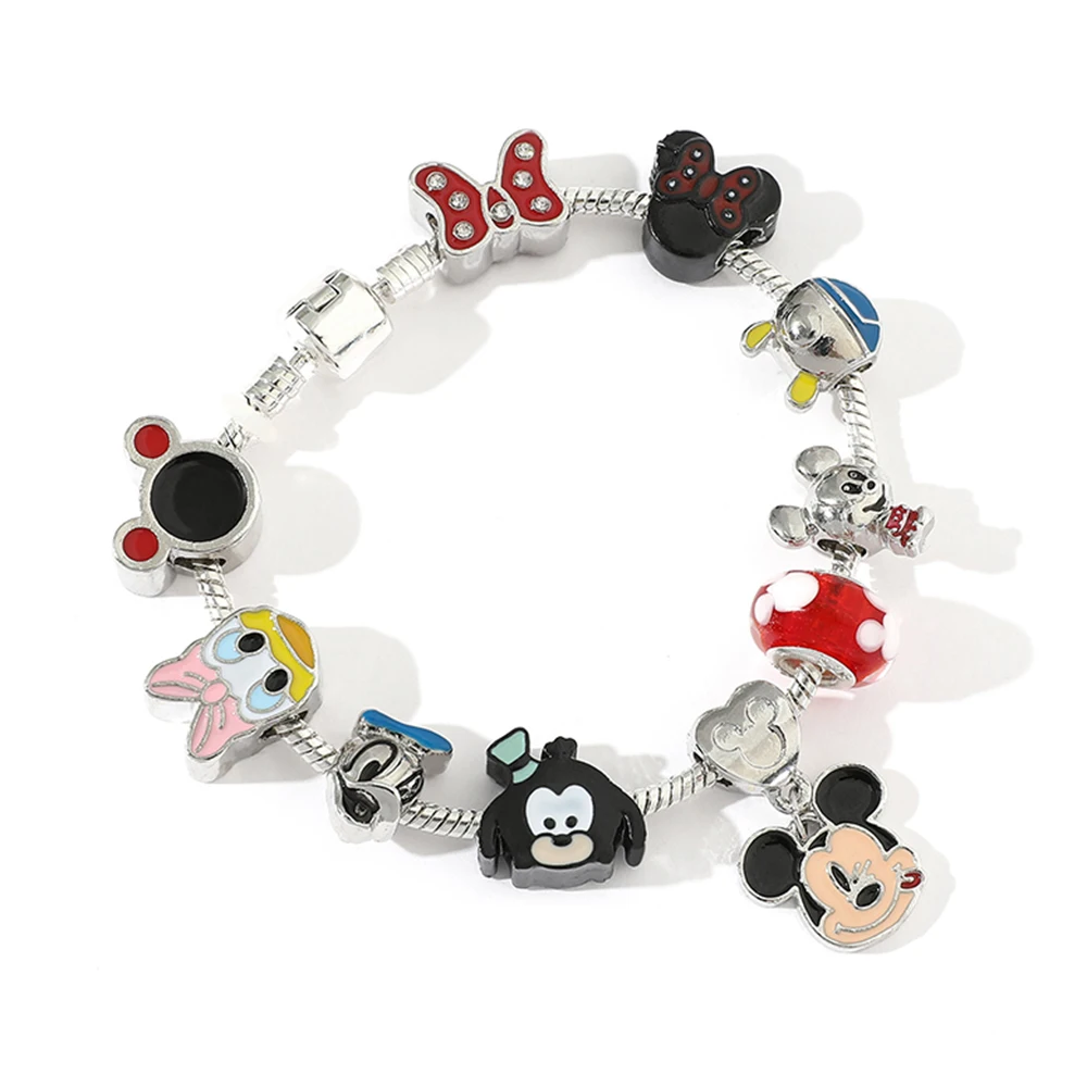 

Mickey Minnie Beads Pendant Bracelet DIY Beads Luxury Charm Bangle Jewelry Handmade Accessories Cosplay