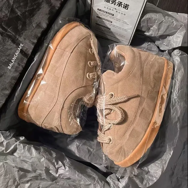 

Женские кожаные туфли Fatty Ding, осень 2022, новые спортивные туфли для отдыха на толстой подошве, увеличение