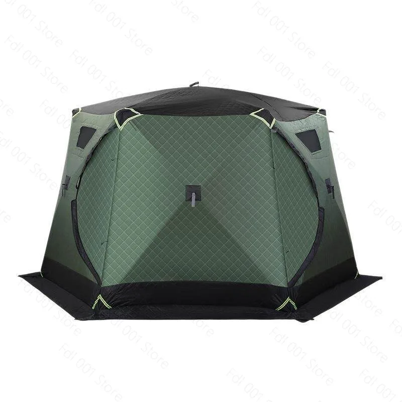 Winter thickened warm cotton tent four corners cotton windproof winter fishing tent hexagonal camping equipment ice fishing tent