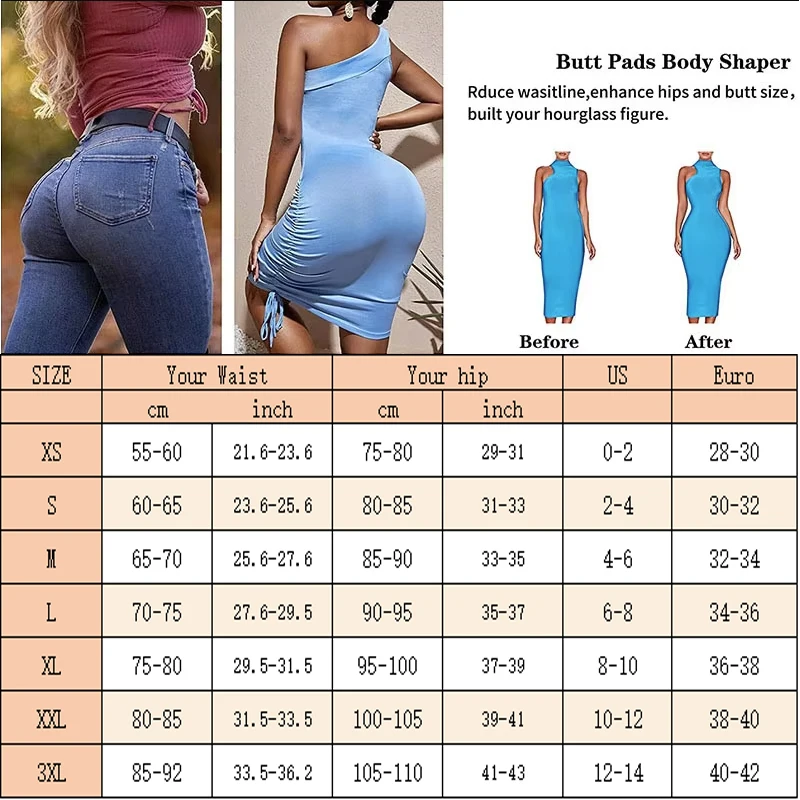 GUUDIA Women Shapers Hip Enhancer Butt Boyshorts Butt Panties High Waist Padded Underwear Butt Lifter Shapewear Tummy Control