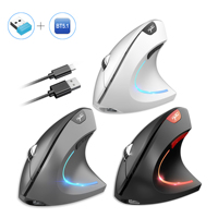 Hot choice HXSJ ergonomic optical mouse ABS 2400DPI adjustable rechargeable 600mA vertical mouse for office and mac