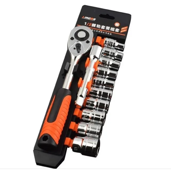 Vanádium Chromium Reversible Ratchet Wrench Game Kit 12 Pieces