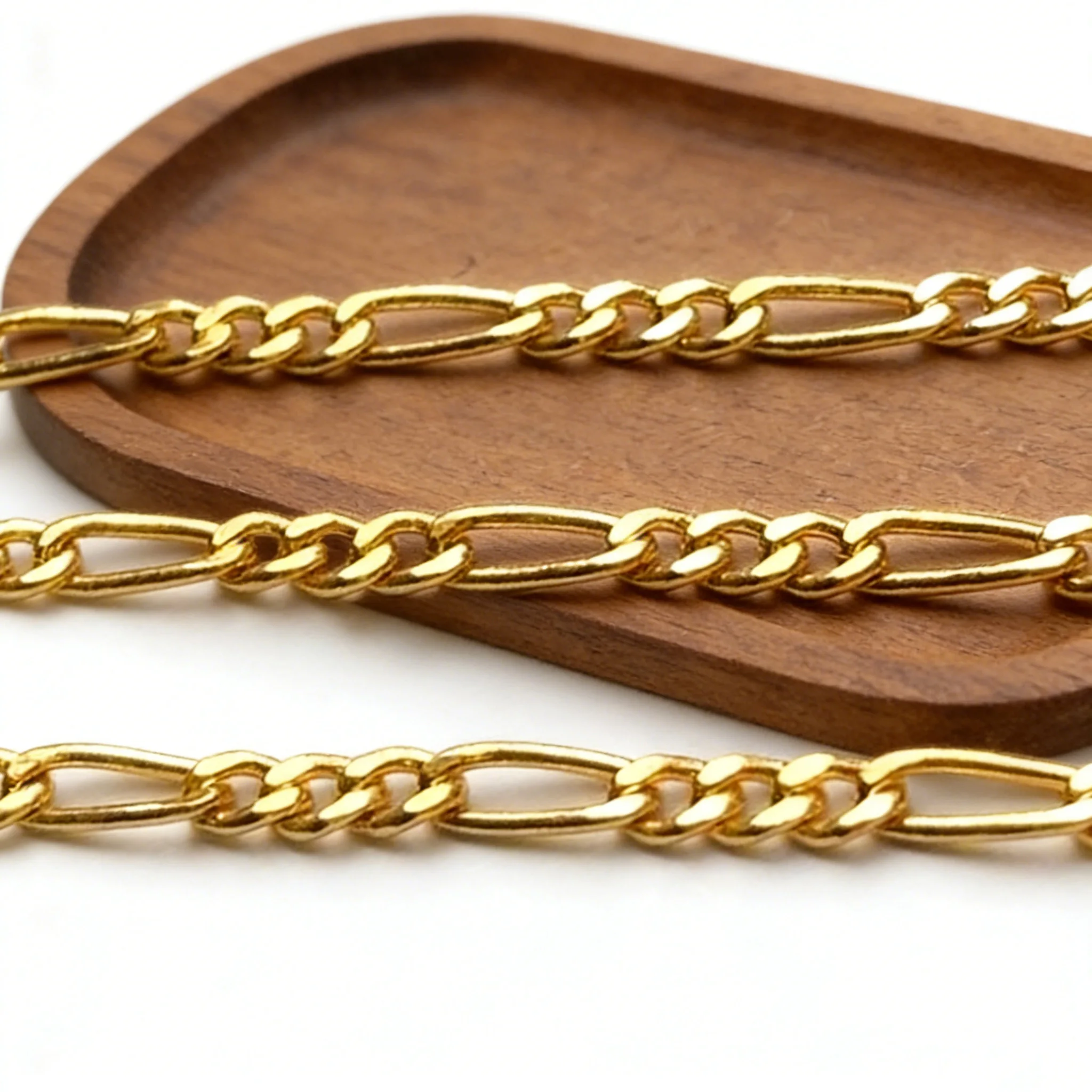 2.4mm New Figaro 3+1 Chain Footaga Links Loose Unfinished Chain 14K Gold Filled Wholesale BULK DIY Jewelry Finddings