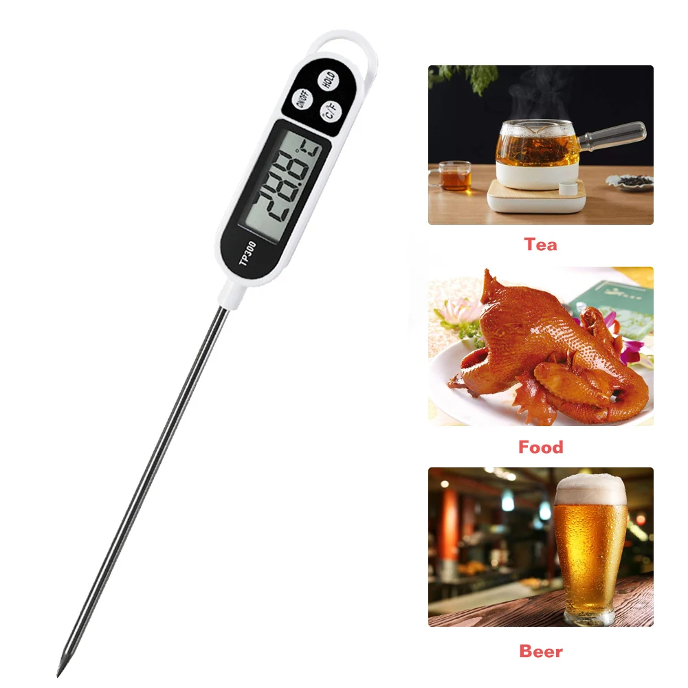 TP300 Digital Food Thermometer Instant Read Meat Thermometer LCD Display Digital Temperature Measuring Tool for Home Kitchen Use