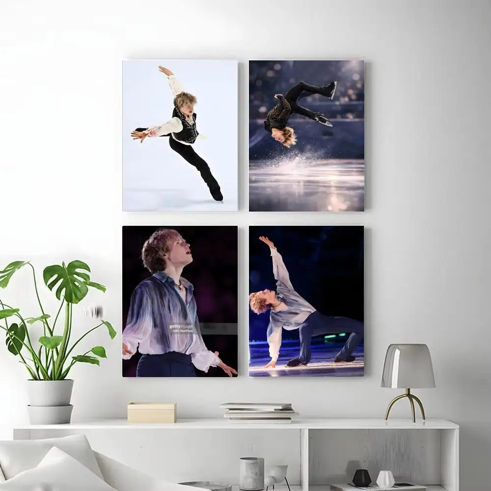 Figure Skating Athlete I-Ilia Malinin Poster  Self-adhesive Art Waterproof Paper Sticker Coffee House Bar Room Wall Decor view 4