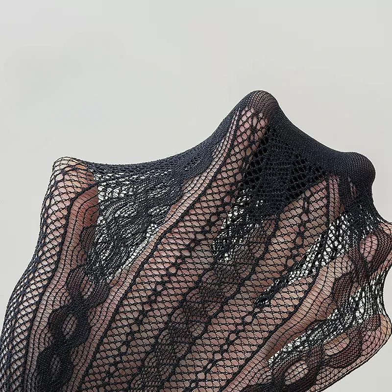 Vintage Women Socks Hollow Out Breathable Mesh Lace Socks Women Japanese Korean Fashion Solid Color Kawaii Cute Loose Long Socks image 5