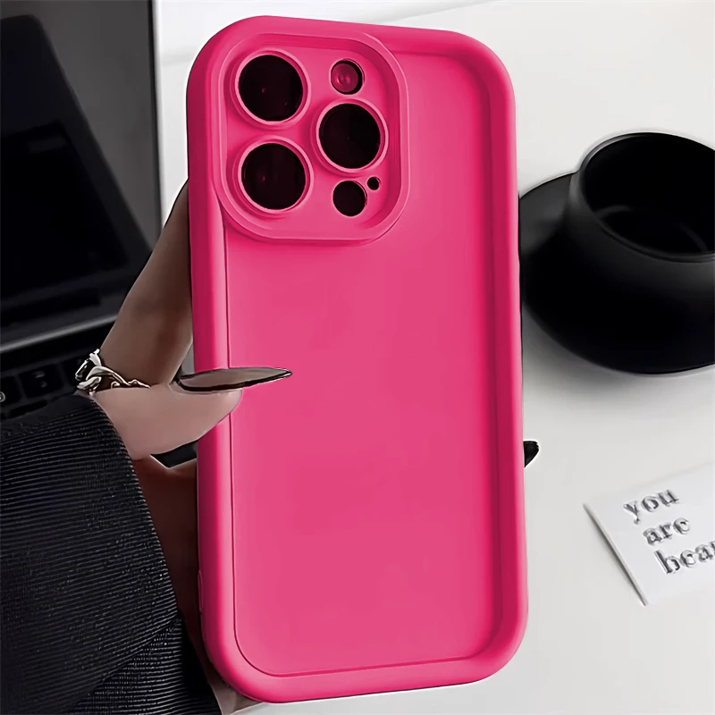 Liquid Silicone Phone Case For iPhone 15 Pro Max Case iphone 11 12 13 14 Pro Max XR X XS 7 8 SE SE3 Shockproof Bumper Soft Cover image 2