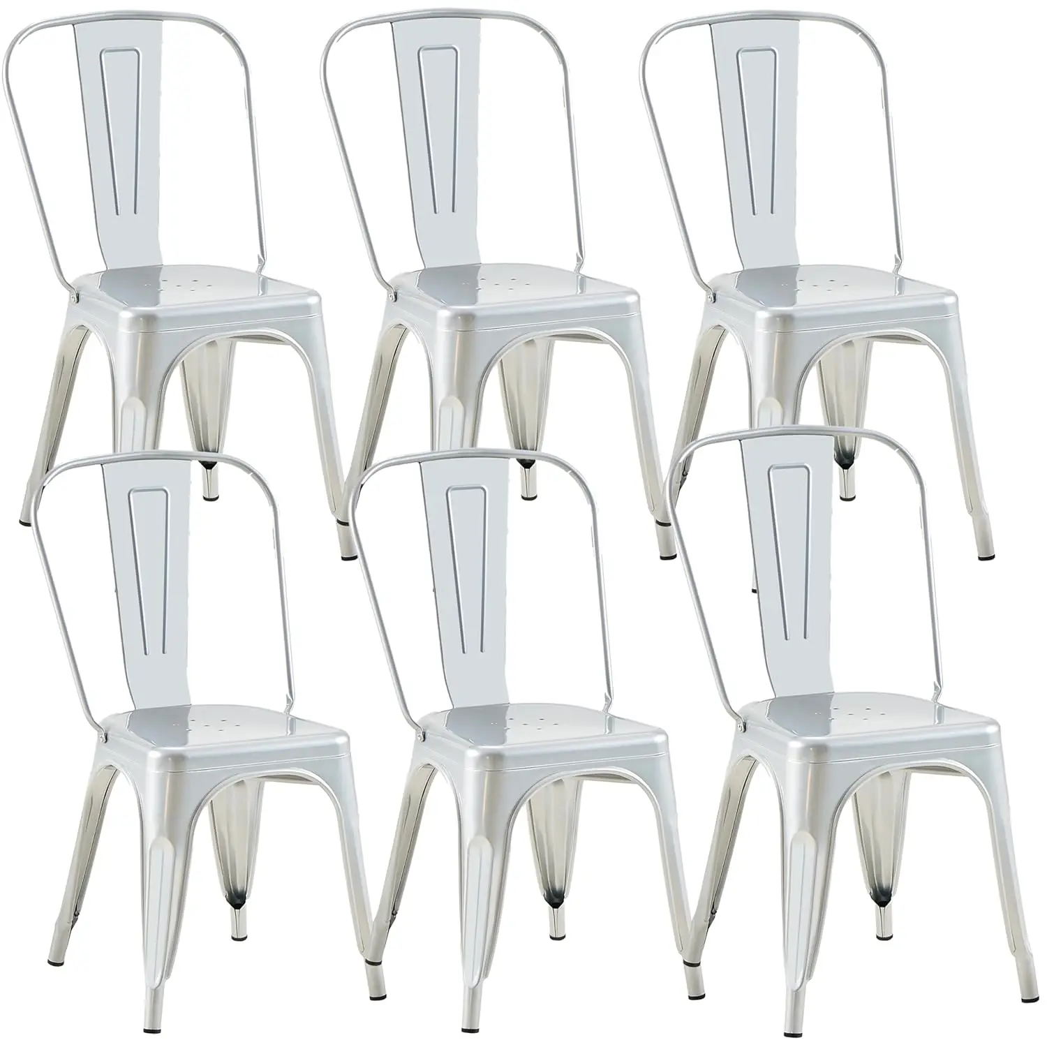 

Набор металлических обеденных стульев из 6 штабелируемых стульев Tolix для внутреннего и наружного использования для кухни, кафе, ресторана, бистро и патио, по индивидуальному заказу