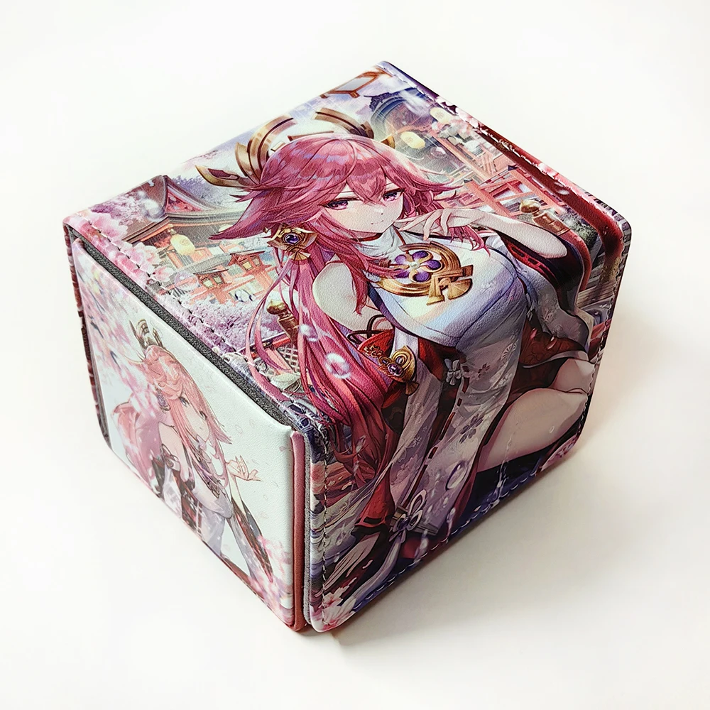 Genshin Impact Naganohara Yoimiya Yae Miko Ganyu Keqing Raiden Shogun Deck Box Yugioh OCG Pokemon PTCG Trading Cards Storage Box