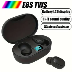 TWS E6S Auriculares Bluetooth Inalámbricos Auriculares Con Cancelación De Ruido Con Micrófono Auriculares Para Xiaomi Redmi