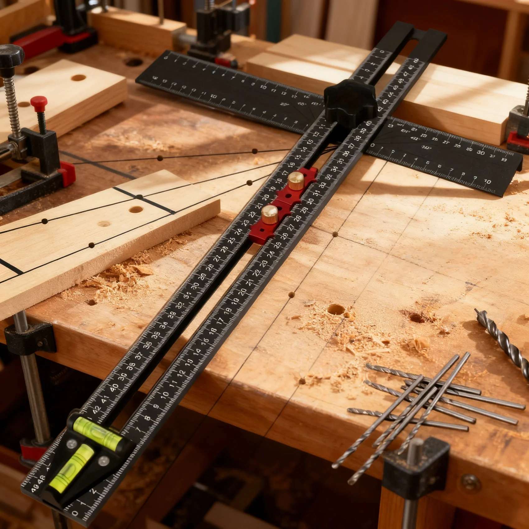 

Точная Т-образная линейка и шаблон для сверления из алюминиевого сплава 2-в-1 с эргономичной ручкой, инструмент для измерения дверей шкафа 54 см/21,26 дюйма