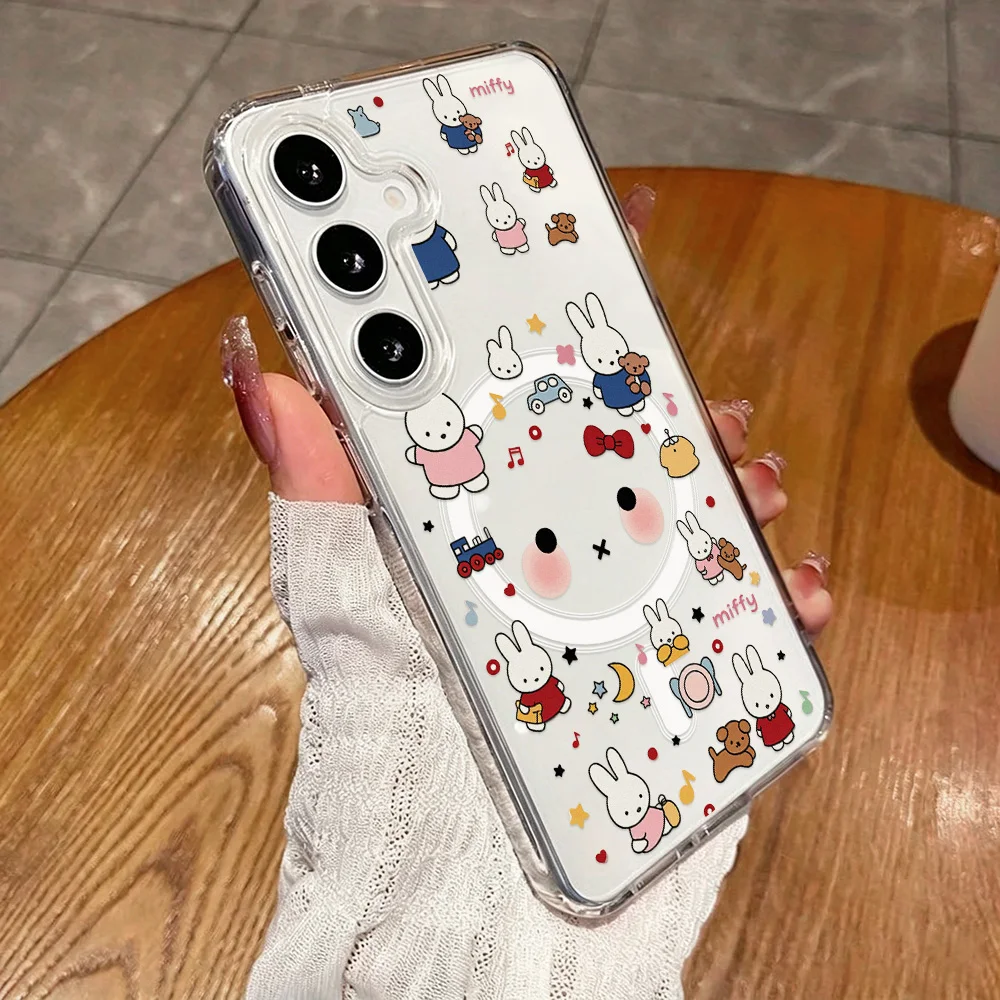 Cute Rabbit Phone Case For Samsung A57 5G For Magsafe Case Samsung A37 A17 A56 5G A55 A54 A36 A35 A26 A25 A16 A07 A06 Case Cover