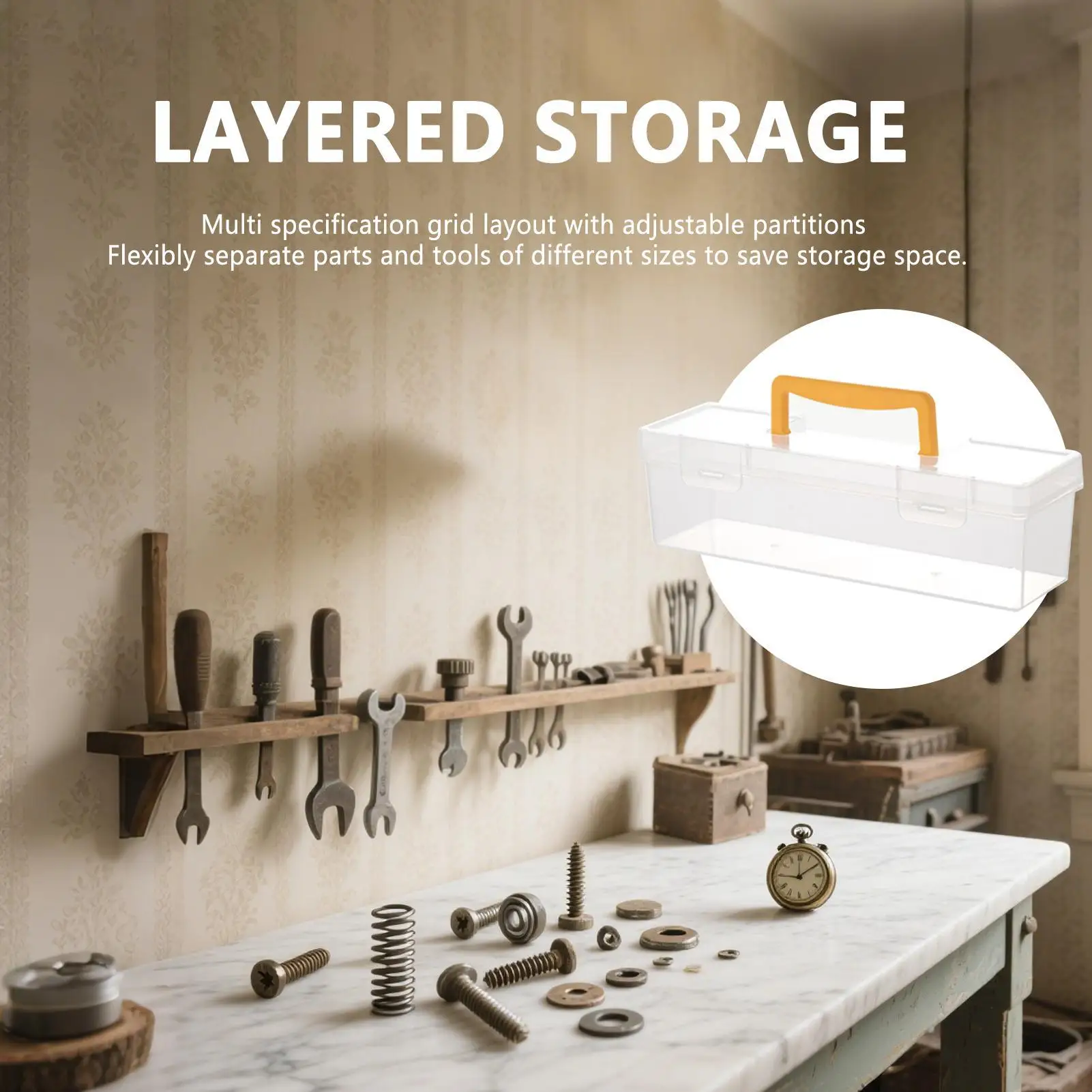 กล่องเครื่องมือขนาดเล็กOrganizer Fastener Organizer Clearแบ่งสําหรับทํางานสลักเกลียวElectronics Terminal Marker Ratchet Mechanic