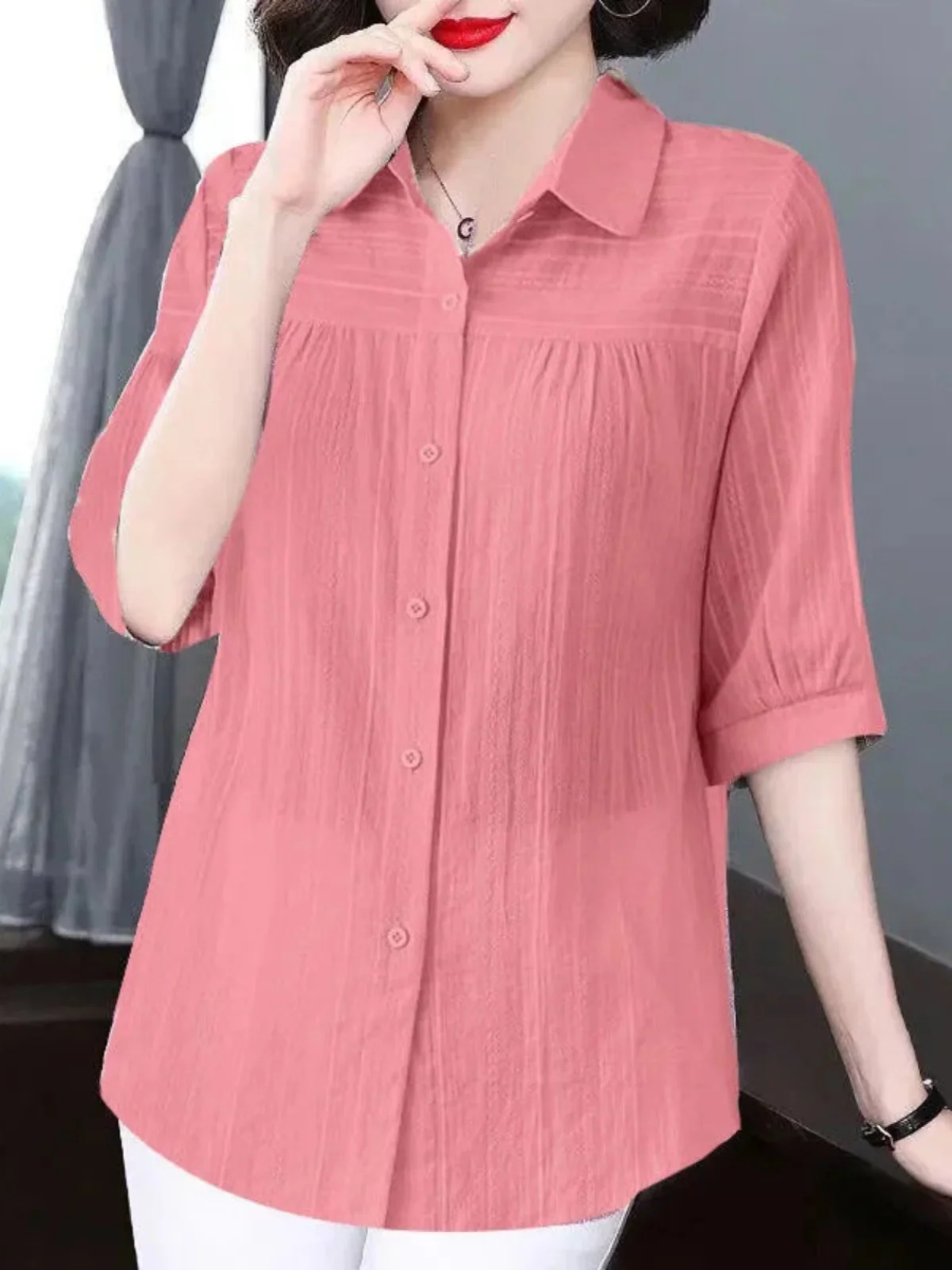 loose-fit-cotton-irt-korean-sle-2024-new-pure-color-collar-women's-clothing-accory-with-mid-ket-handkerchief-s