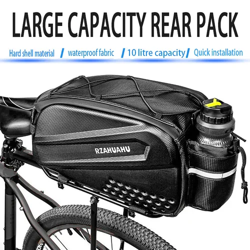 Bolsa trasera tipo camuflaje de gran capacidad para bicicletas, bolsa impermeable para estante del asiento trasero para ciclismo