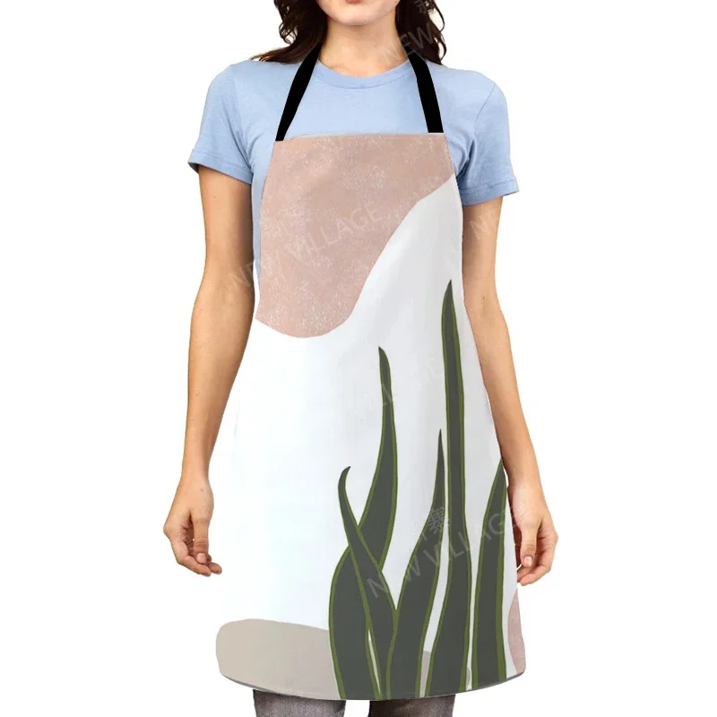 Aesthetic Women kitchen apron kids original Children Waterproof girl  princess waiter work apron oil proof nordic boho plant