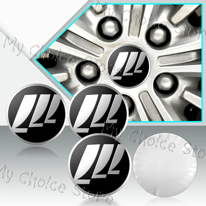 Car Decor Aluminum 4Pcs 56mm Car Wheel Center Hub Caps Dust-proof Stickers For Lifan X60 X50 X80 320 520 620 Solano 125CC