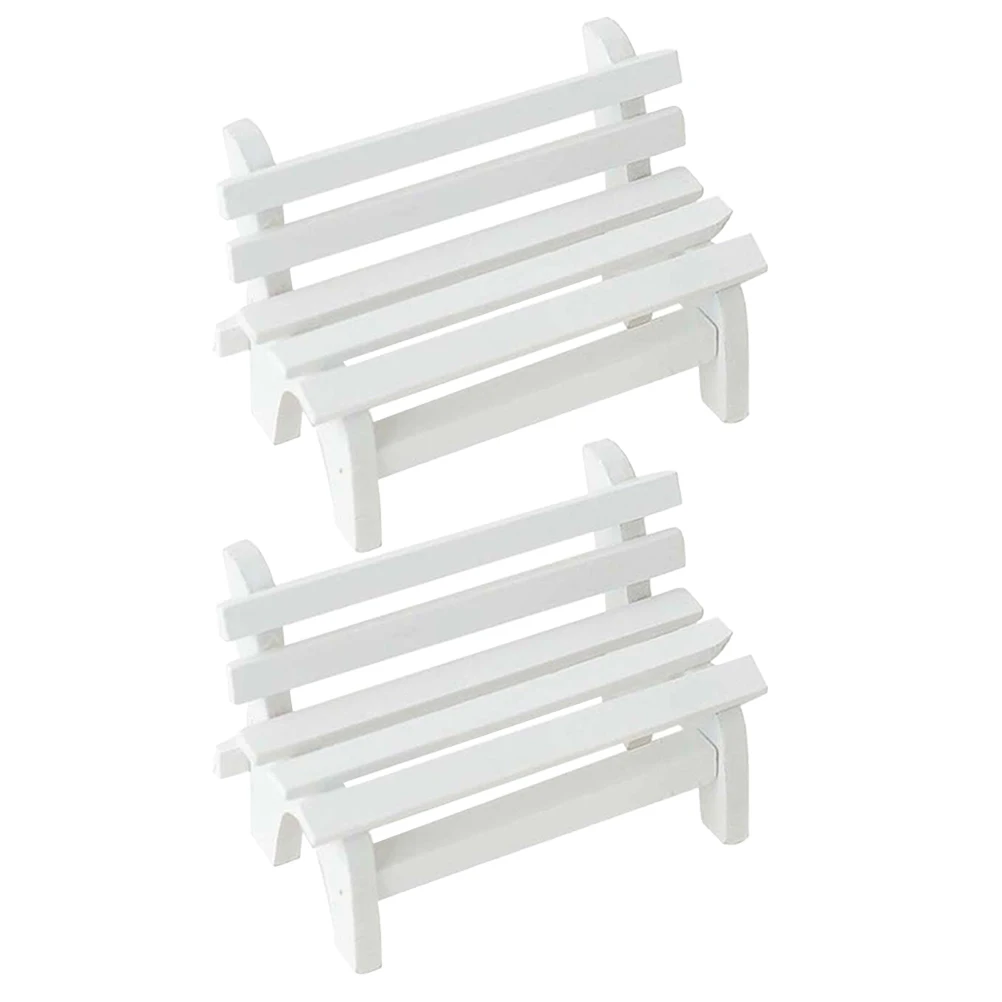 2 PCS Pretend Play Chair Small White Chairs Miniature House Furniture Tiny Office