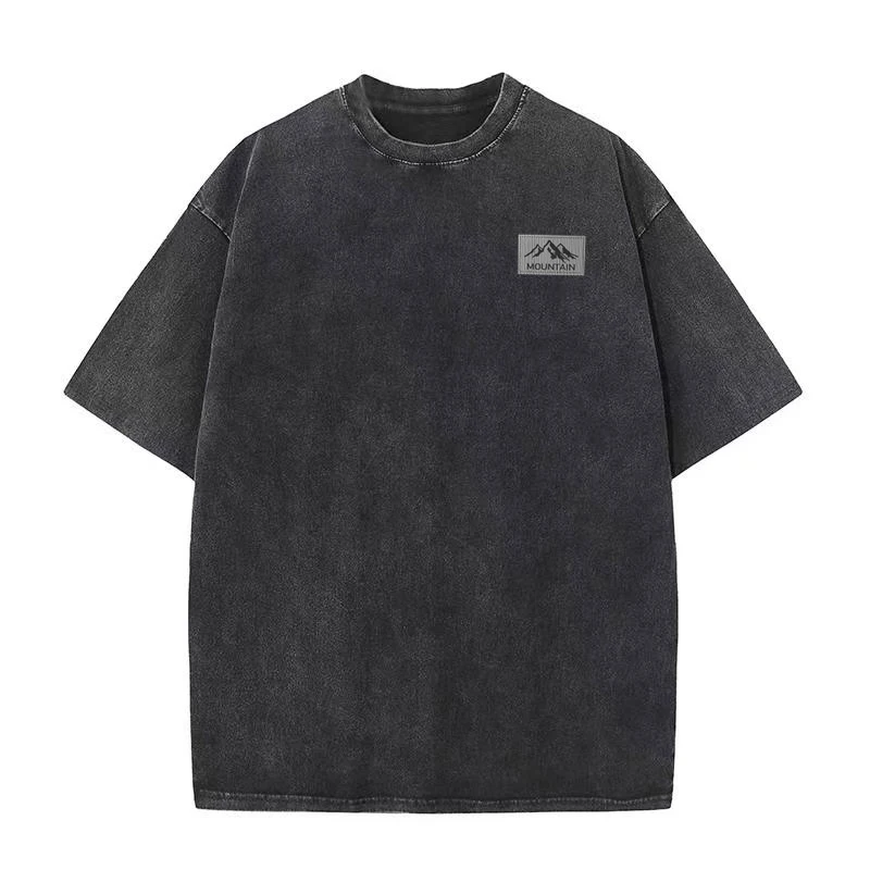 2026 Edition Men's Vintage Loose-Tee Shirt - Street Hip-Hop Punk Style - Casual Cotton Short-Sleeved Rustic Washed Shirt