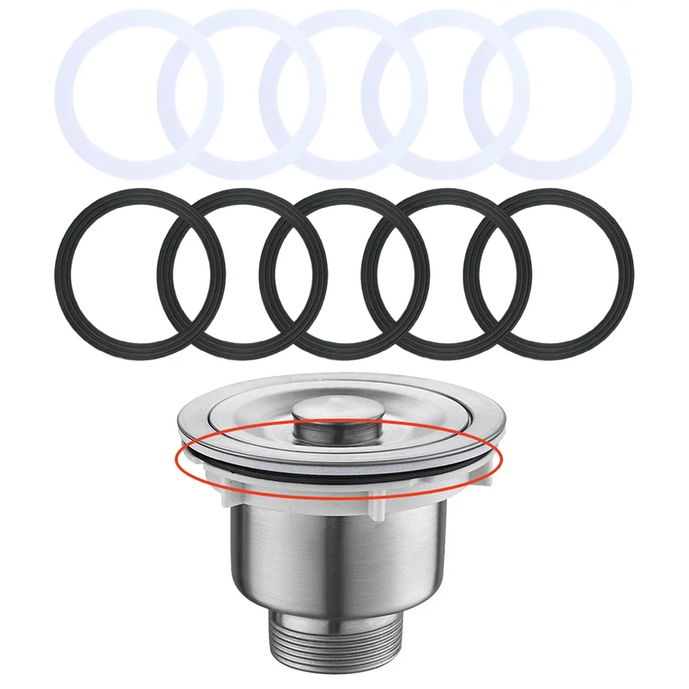 5Pair 110mm Sink Waste Strainer Seal Washer Leak Prevention O Ring Replacement Gasket For Bathrooms Drains Laundry Sinks
