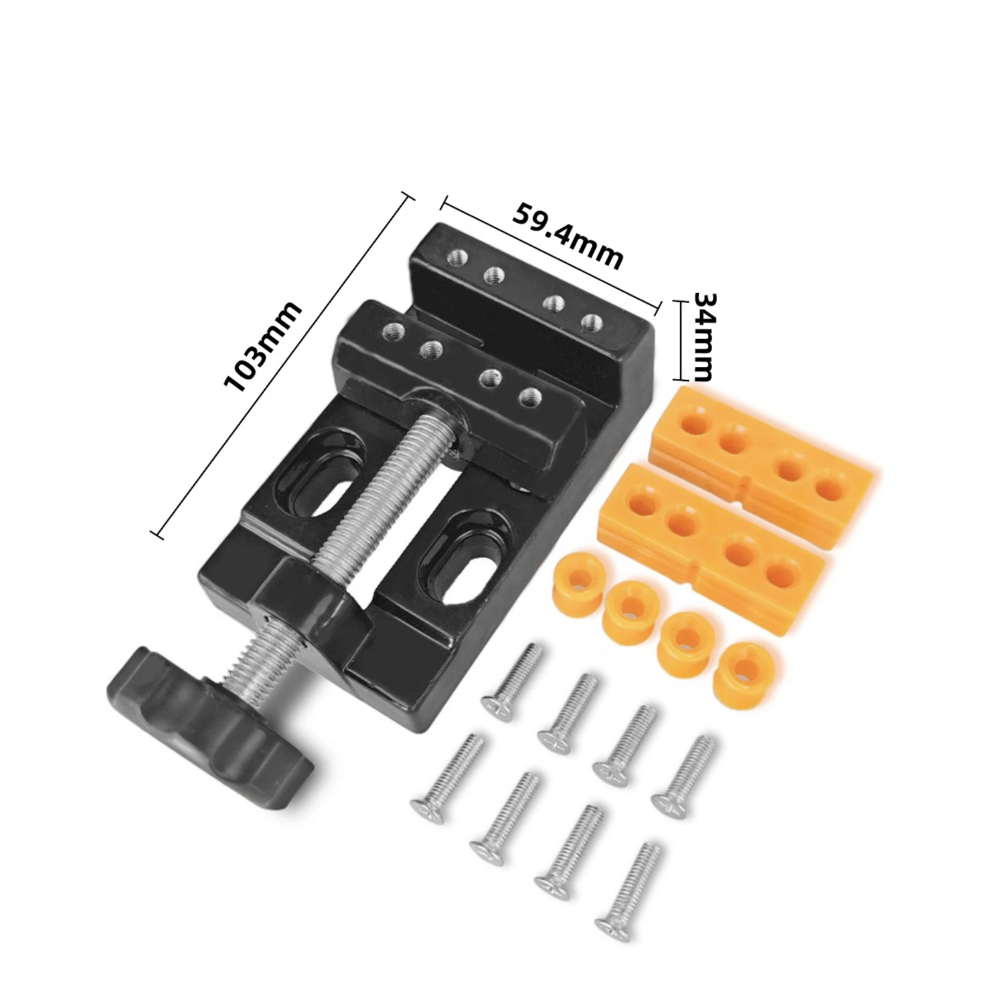 1pc Premium Mini Aluminum Alloy 8-Hole Bench Vise, Fade-Resistant Lightweight Precision Clamp for Watch Repair Jewelry Craft DIY