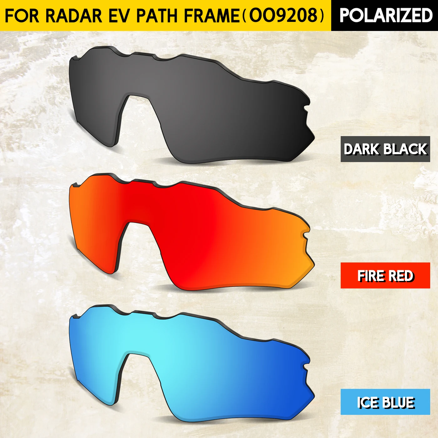 Image of Polarisierte Ersatzgläser für Oakley Radar EV Path OO9208 Sonnenbrillen – 100 % UV-Schutz