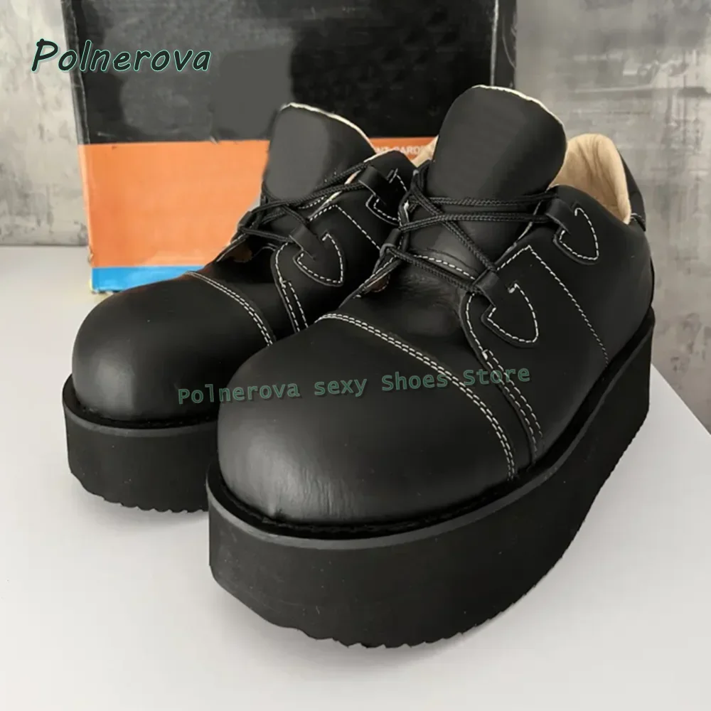 Black Gothic Punk Platform Sneakers Women's Chunky Sole Hook and Loop Casual Shoes for Streetwear Y2K Street Style 2026 Trend