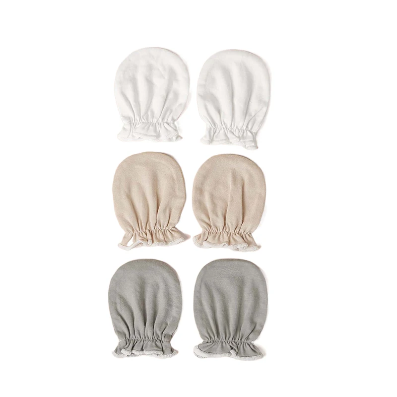 3Pairs Baby Cotton Soft Mitten Newborn Anti-eat Hand Anti-Grab Face Protect Glove