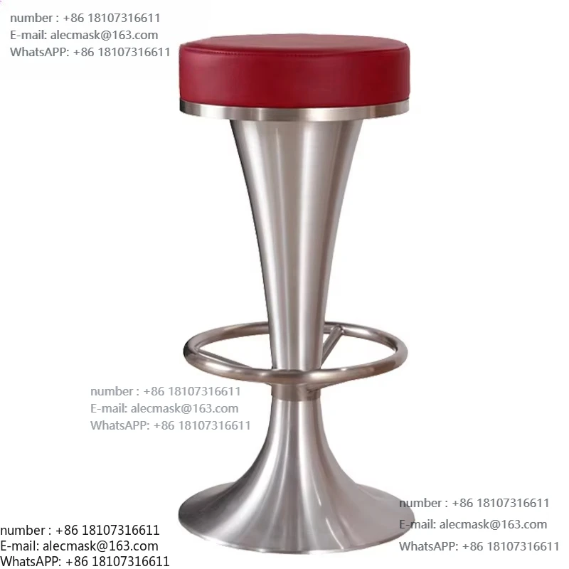 

Leather Bar Stool Adjustable Rotary Base Home Bar Chair