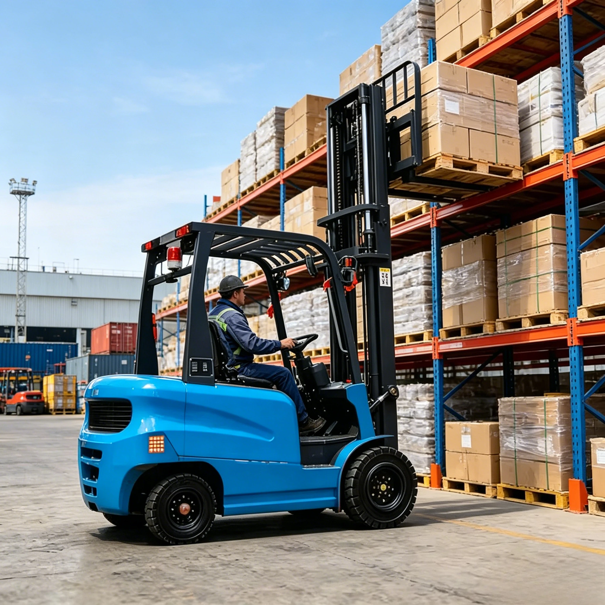 Cheap Factory Custom Electric Forklift 4WD Two-Stage Mast Lead-Acid Battery 6-8 Hours Runtime Raised 3 Meters 1 Tons Forklift
