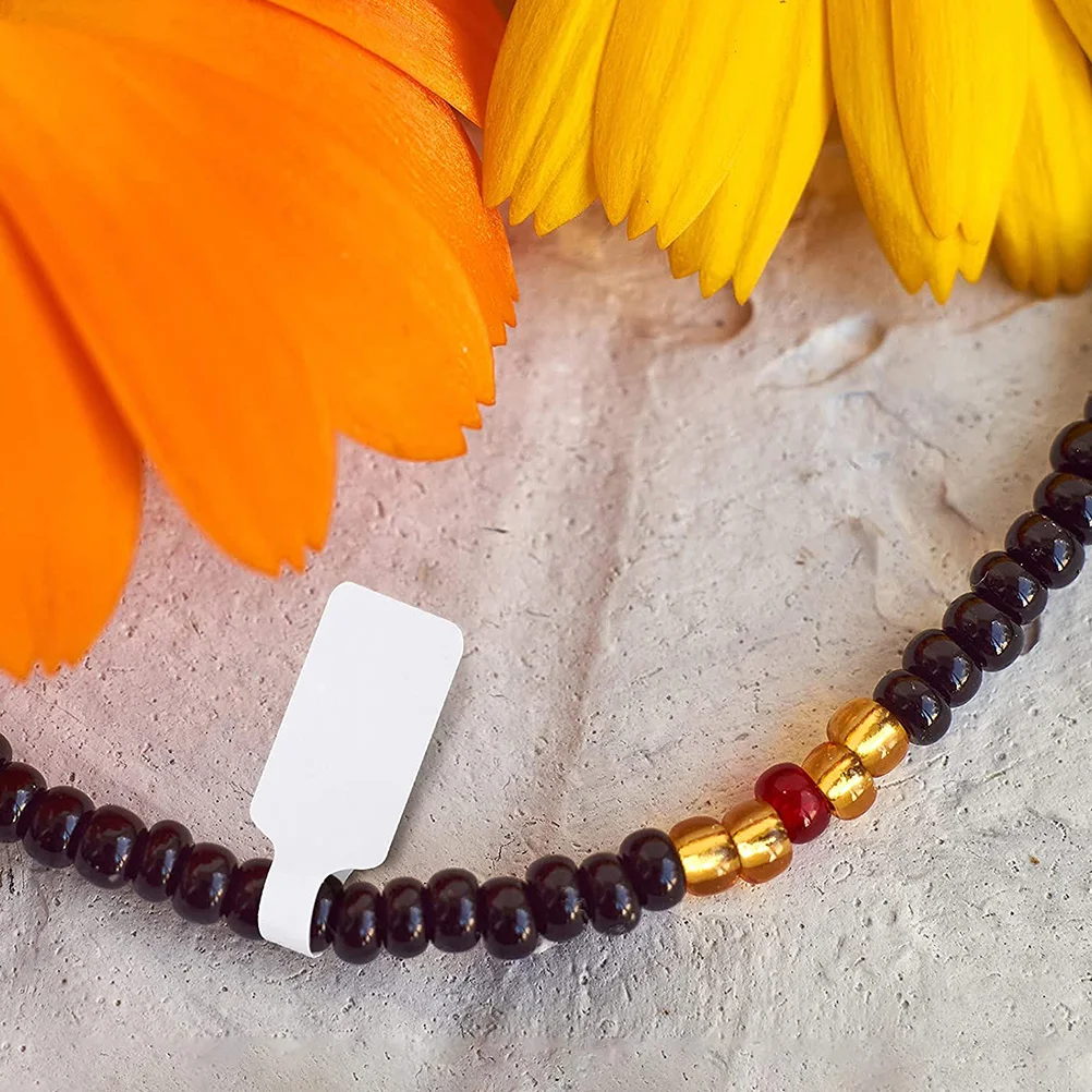 

100Pcs Anti-Tamper Jewelry Price Tags Premium Paper Adhesive Labels for Rings Necklaces Earrings DIY Crafts Hanging Display