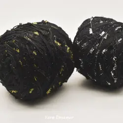 Gold Glitter Yarn for Crochet Wool Silver Sequin Yarn 100g Puffy Yarn Crochet Thread Black Bag Yarns for Knitting and Crochet