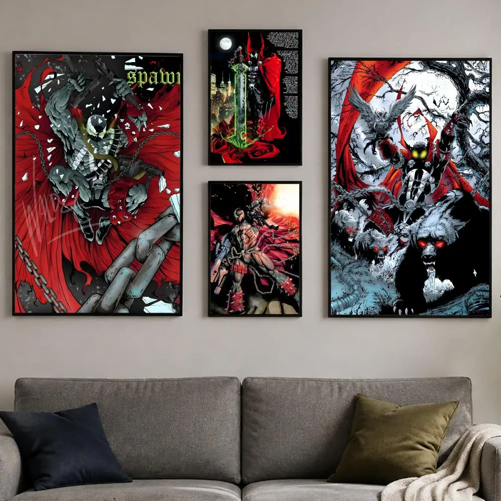 Comic S-Spawn Poster PP Self-Adhesive Wall Sticker Bedroom Gaming Cafe/Bar Vintage Aesthetic Decor Ideal Gift