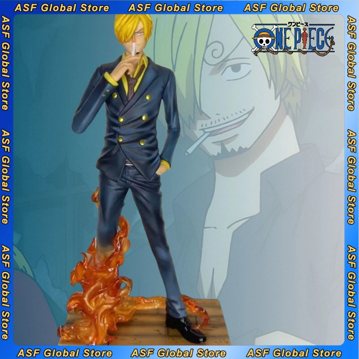 

23 см ONE PIECE Fire Sanji аниме фигурка модель из ПВХ украшение для рабочего стола стоячая статуя периферийные устройства украшения подарки на день рождения игрушка для детей