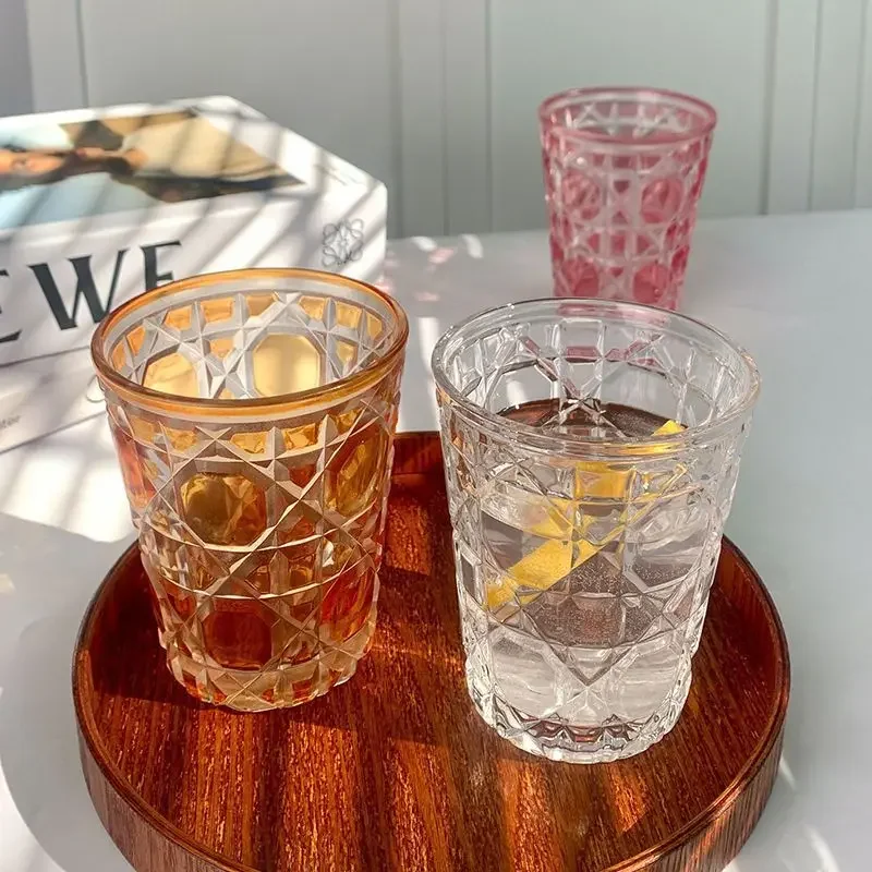 Handcarved Glass Crystal Cup Style Creative Engraved Chessboard Whiskey Glass Wine Glass 310ml Crystal