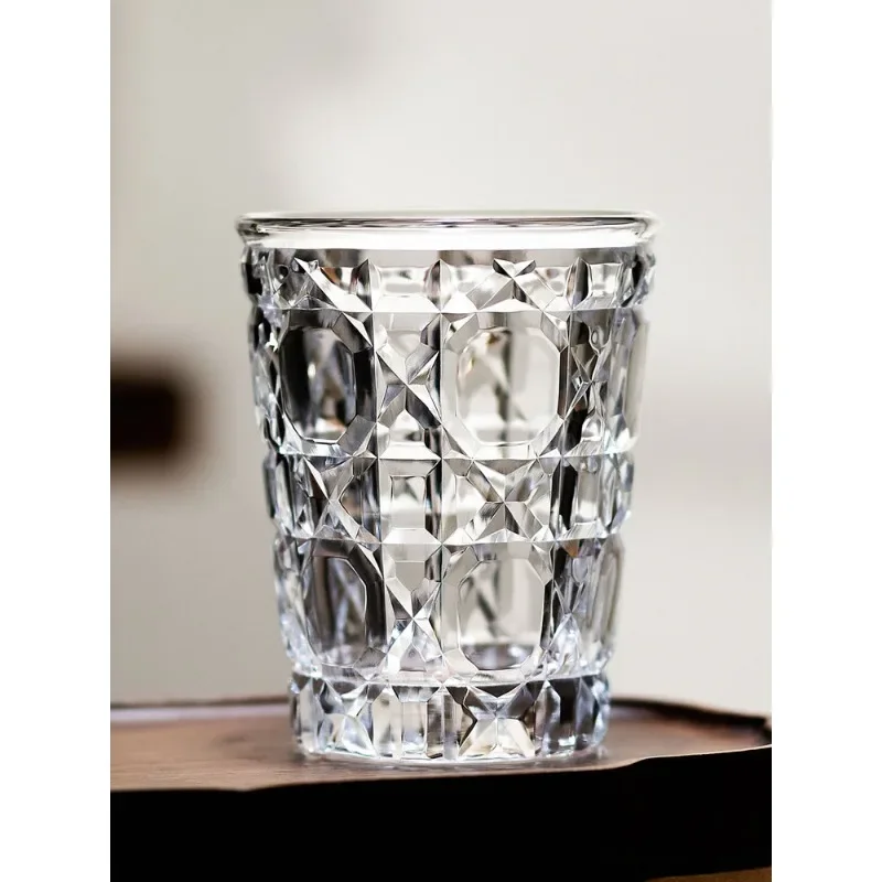 Crystal cup hand-carved premium household transparent color multi-functional water cup set