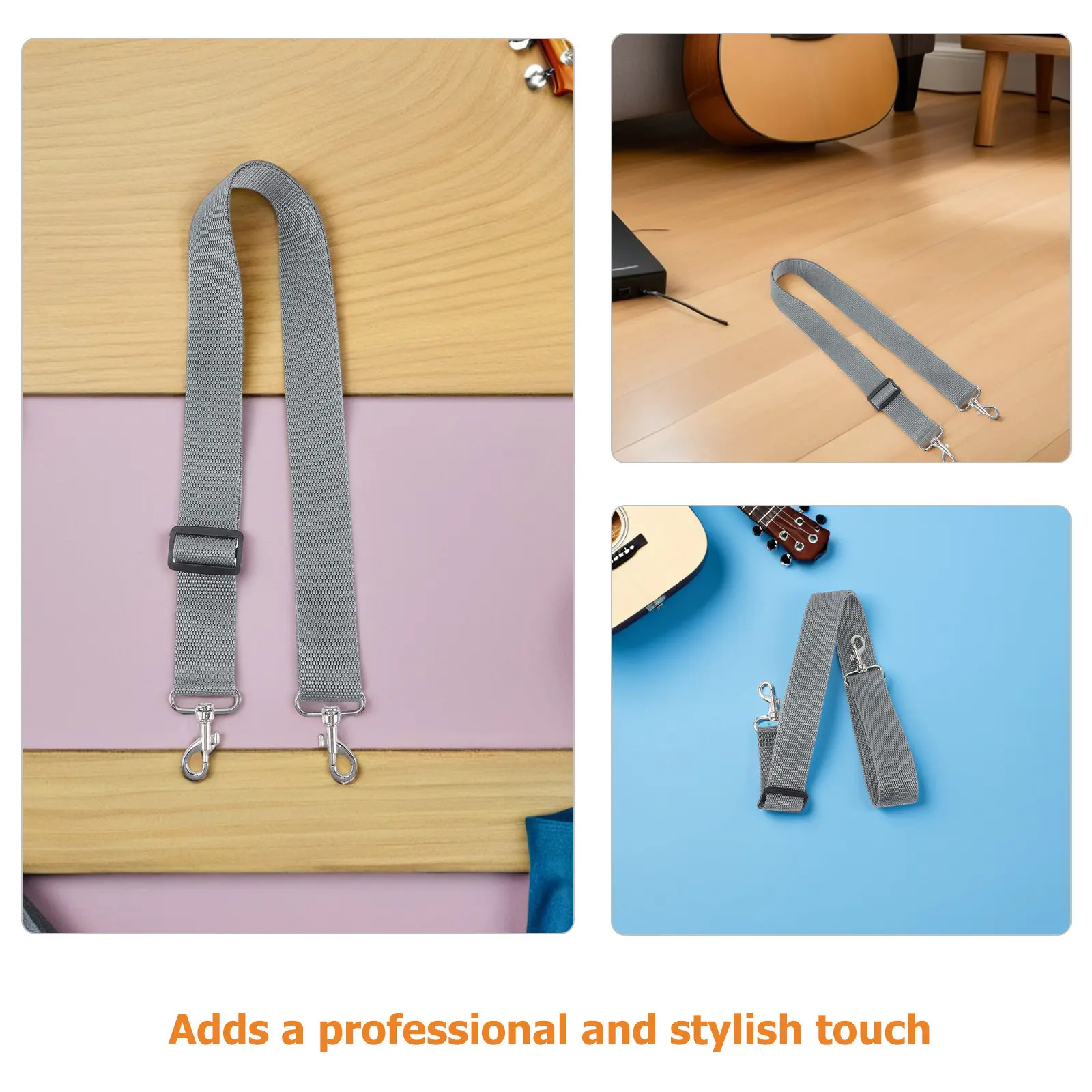 2Pcs Nylon Marching Snare Drum Strap Adjustable Wide Sling with Hook Design for Snare Bass Drums Comfort Fit All Body Types - view 2